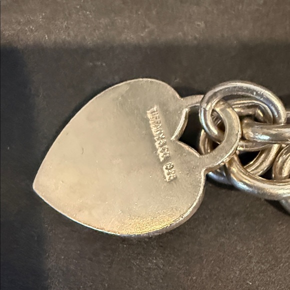 Tiffany & Co. Sterling Silver Heart Charm Chain Link Bracelet - Picture 8 of 8